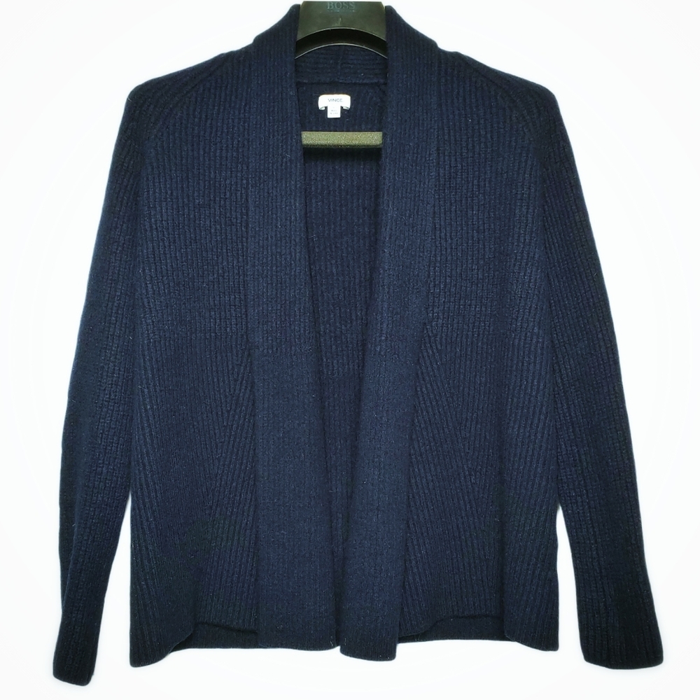 Vince Directional Rib Wool Cashmere Cardigan XS